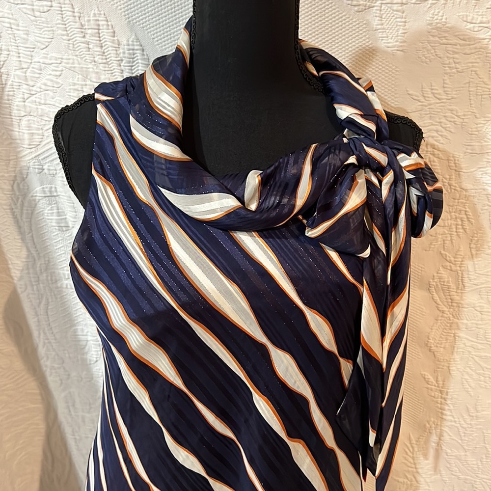 Signature by Robbie Bee navy/rust sleeveless dress, size 12, NWT - Picture 2 of 16